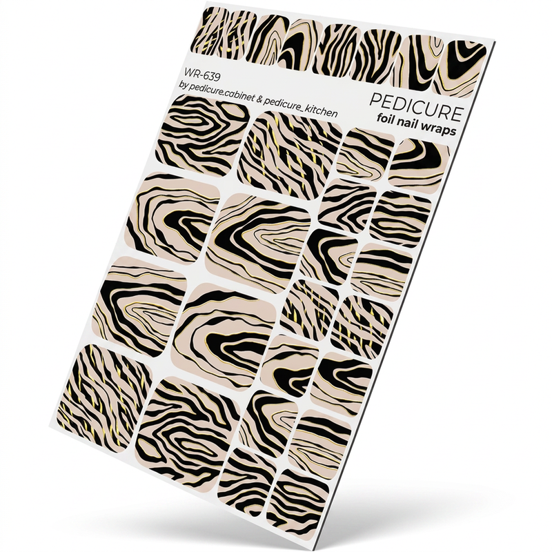WR-639 - Pedicure Zebra. Gold Foil