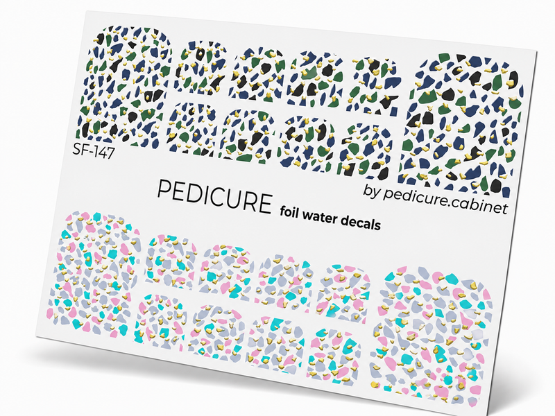 SF-147 - Pedicure Colored Pebbles Foil Gold