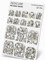 SF-174 - Pedicure Flowers Black Foil Gold
