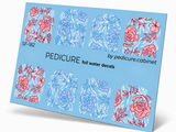 SF-182 - Pedicure Flowers Red Blue Foil