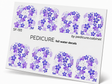 SF-193 - Pedicure Watercolor Flowers Foil Silver