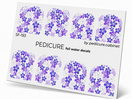 SF-193 - Pedicure Watercolor Flowers Foil Silver