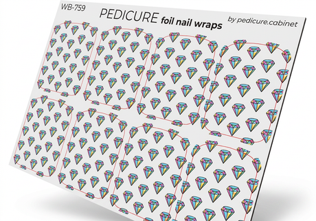 WB-759 - Pedicure Diamonds. Gold Foil. Large