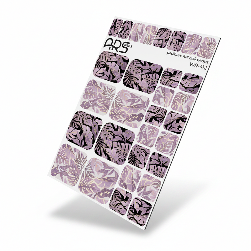 WR-412 - Pedicure Monstera pink. Gold Foil