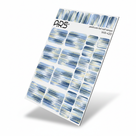 WR-420 - Pedicure Strokes with blue. Gold Foil
