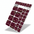 WR-446 - Pedicure Burgundy with white stripe. Gold Foil