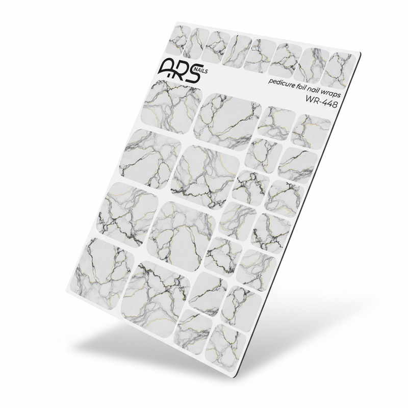 WR-448 - Pedicure Marble. White and black. Gold Foil