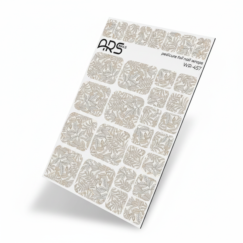 WR-457 - Pedicure Brown twigs. Silver Foil