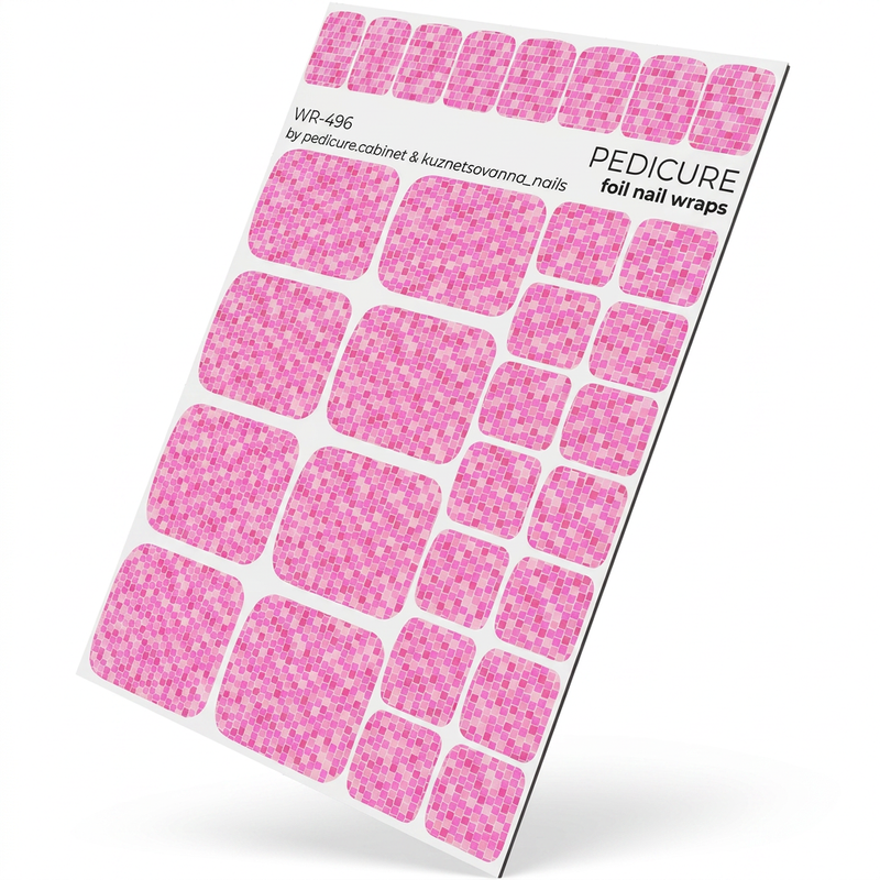 WR-496 - Pedicure Disco Ball. Pink. Colored Foil
