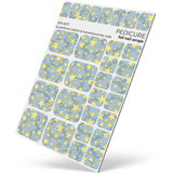 WR-607 - Pedicure Stars. Blue Background. Gold Foil