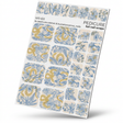 WR-612 - Pedicure Flowers and Snake. Gold Foil