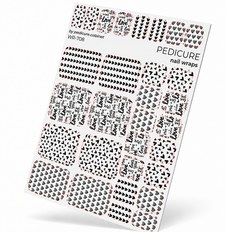 WR-708 - Pedicure Mix. Black and White Hearts