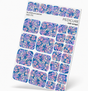 WR-771 - Pedicure Flowers blue background with shadow