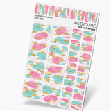 WR-859 - Pedicure Strokes. White background. Gold Foil