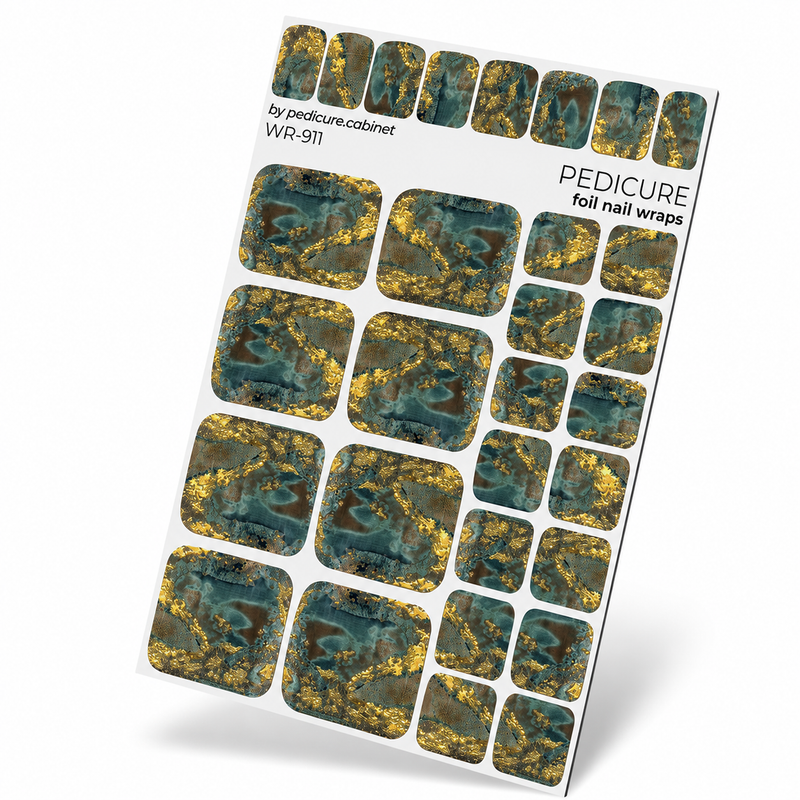 WR-911 - Pedicure Fabric. Gold Foil