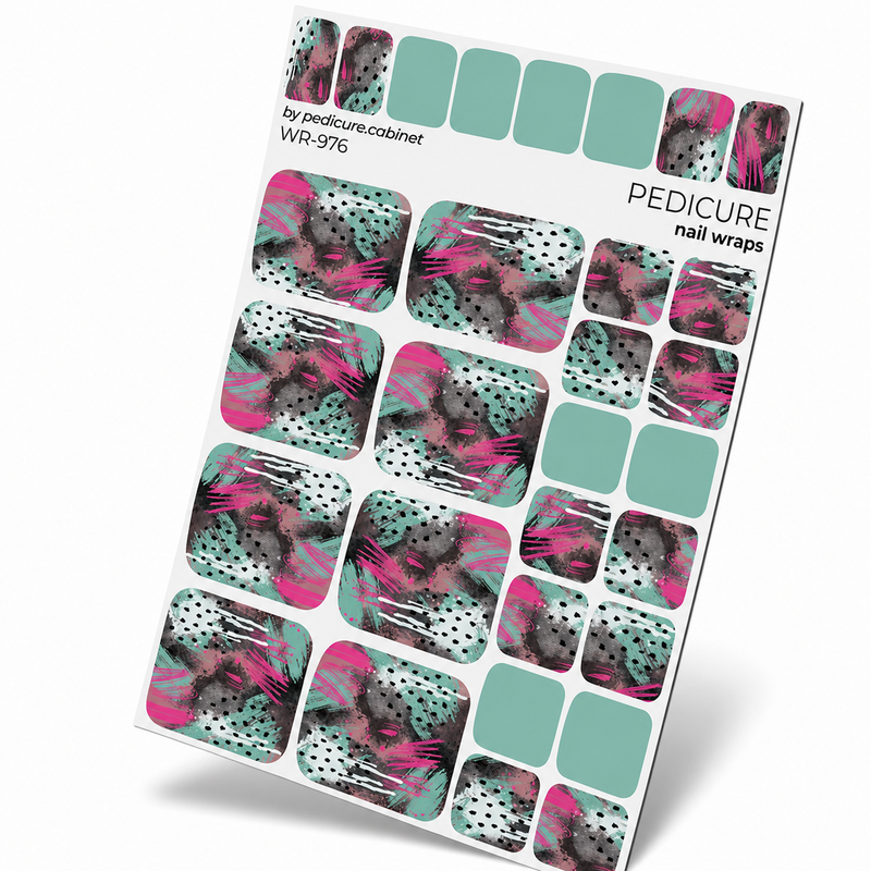 WR-976 - Pedicure Abstraction. Pink mint with black