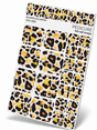 WR-989 - Pedicure Leo large. Brown orange yellow. Gold Foil