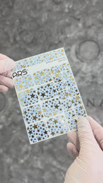 Video de prezentare – WR-607 - Pedicure Stars. Blue Background. Gold Foil